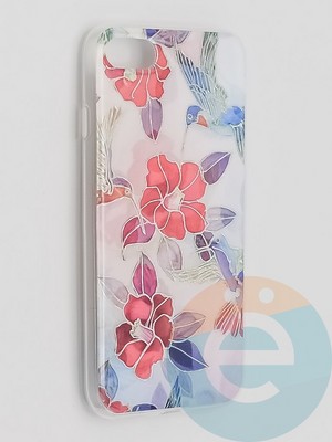Накладка комбинированная Flowers с силиконовой окантовкой для Apple iPhone 7/8/SE2 вид10 - фото 41569