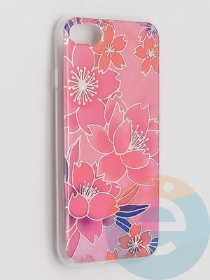 Накладка комбинированная Flowers с силиконовой окантовкой для Apple iPhone 7/8/SE2 вид2 - фото 41570