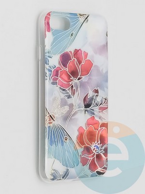 Накладка комбинированная Flowers с силиконовой окантовкой для Apple iPhone 7/8/SE2 вид3 - фото 41571