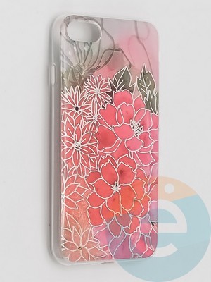 Накладка комбинированная Flowers с силиконовой окантовкой для Apple iPhone 7/8/SE2 вид4 - фото 41572