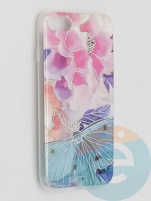 Накладка комбинированная Flowers с силиконовой окантовкой для Apple iPhone 7/8/SE2 вид7 - фото 41575
