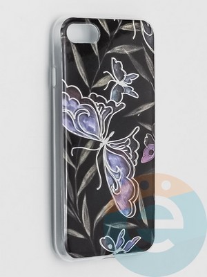 Накладка комбинированная Flowers с силиконовой окантовкой для Apple iPhone 7/8/SE2 вид8 - фото 41576