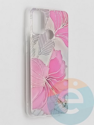 Накладка комбинированная Flowers с силиконовой окантовкой для Huawei Honor 9A вид1 - фото 41608