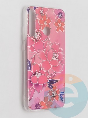 Накладка комбинированная Flowers с силиконовой окантовкой для Huawei Honor 9C вид2 - фото 41620