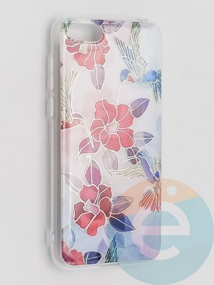 Накладка комбинированная Flowers с силиконовой окантовкой для Huawei Y5 2018/Honor 7A вид1 - фото 41669