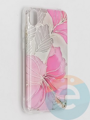 Накладка комбинированная Flowers с силиконовой окантовкой для Huawei Y5 2019/Honor 8S вид1 - фото 41678