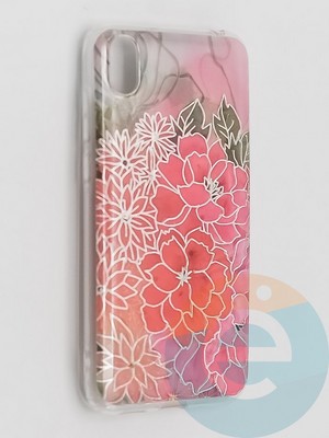Накладка комбинированная Flowers с силиконовой окантовкой для Huawei Y5 2019/Honor 8S вид4 - фото 41682