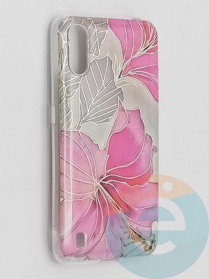 Накладка комбинированная Flowers с силиконовой окантовкой для Samsung Galaxy A01 вид1 - фото 41698