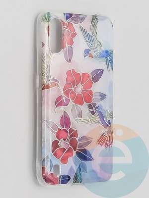 Накладка комбинированная Flowers с силиконовой окантовкой для Samsung Galaxy A01 вид10 - фото 41699