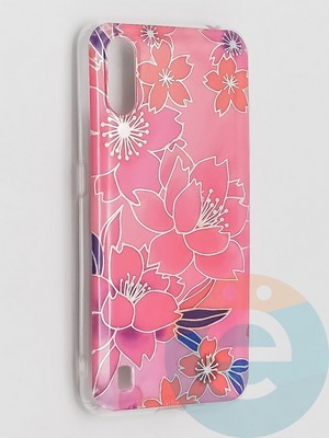 Накладка комбинированная Flowers с силиконовой окантовкой для Samsung Galaxy A01 вид2 - фото 41700