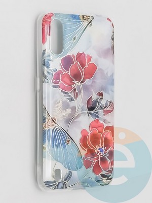 Накладка комбинированная Flowers с силиконовой окантовкой для Samsung Galaxy A01 вид3 - фото 41701