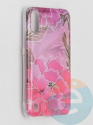 Накладка комбинированная Flowers с силиконовой окантовкой для Samsung Galaxy A01 вид5 - фото 41703