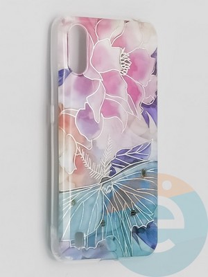 Накладка комбинированная Flowers с силиконовой окантовкой для Samsung Galaxy A01 вид7 - фото 41705