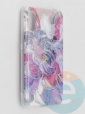 Накладка комбинированная Flowers с силиконовой окантовкой для Samsung Galaxy A01 вид9 - фото 41707