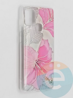 Накладка комбинированная Flowers с силиконовой окантовкой для Samsung Galaxy A21S вид1 - фото 41708