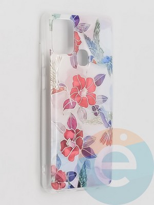 Накладка комбинированная Flowers с силиконовой окантовкой для Samsung Galaxy A21S вид10 - фото 41709