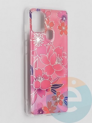 Накладка комбинированная Flowers с силиконовой окантовкой для Samsung Galaxy A21S вид2 - фото 41710