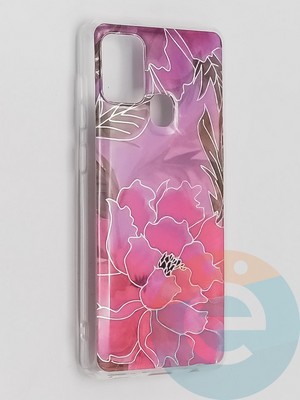 Накладка комбинированная Flowers с силиконовой окантовкой для Samsung Galaxy A21S вид5 - фото 41713