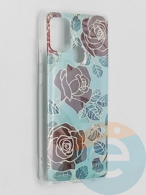 Накладка комбинированная Flowers с силиконовой окантовкой для Samsung Galaxy A21S вид6 - фото 41714