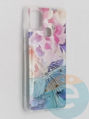 Накладка комбинированная Flowers с силиконовой окантовкой для Samsung Galaxy A21S вид7 - фото 41715