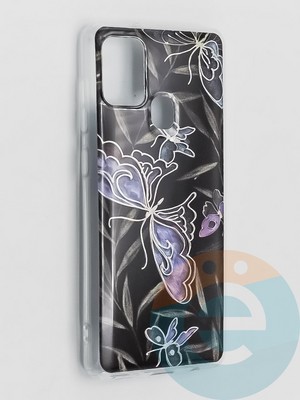 Накладка комбинированная Flowers с силиконовой окантовкой для Samsung Galaxy A21S вид8 - фото 41716