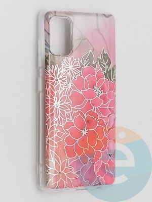 Накладка комбинированная Flowers с силиконовой окантовкой для Samsung Galaxy A41 вид4 - фото 41732