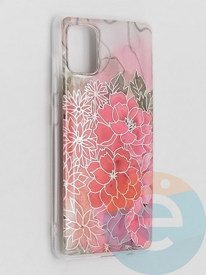 Накладка комбинированная Flowers с силиконовой окантовкой для Samsung Galaxy A51 вид4 - фото 41742