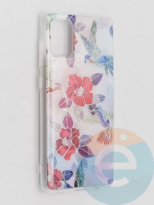 Накладка комбинированная Flowers с силиконовой окантовкой для Samsung Galaxy A71 вид10 - фото 41749