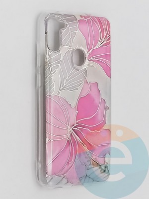 Накладка комбинированная Flowers с силиконовой окантовкой для Samsung Galaxy M11 вид1 - фото 41758