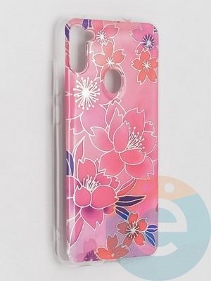 Накладка комбинированная Flowers с силиконовой окантовкой для Samsung Galaxy M11 вид2 - фото 41760