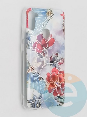 Накладка комбинированная Flowers с силиконовой окантовкой для Samsung Galaxy M11 вид3 - фото 41761