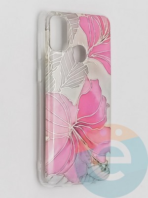 Накладка комбинированная Flowers с силиконовой окантовкой для Samsung Galaxy M21 вид1 - фото 41768