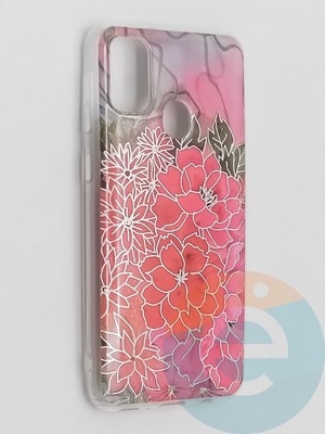 Накладка комбинированная Flowers с силиконовой окантовкой для Samsung Galaxy M21 вид4 - фото 41772