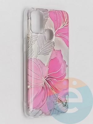 Накладка комбинированная Flowers с силиконовой окантовкой для Samsung Galaxy M31 вид1 - фото 41778
