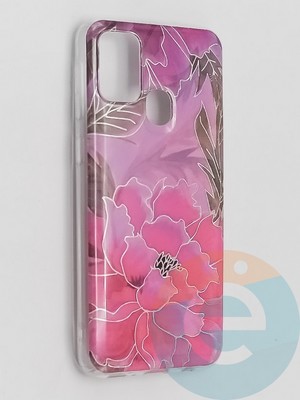 Накладка комбинированная Flowers с силиконовой окантовкой для Samsung Galaxy M31 вид5 - фото 41783