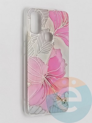 Накладка комбинированная Flowers с силиконовой окантовкой для Samsung Galaxy M51 вид1 - фото 41788