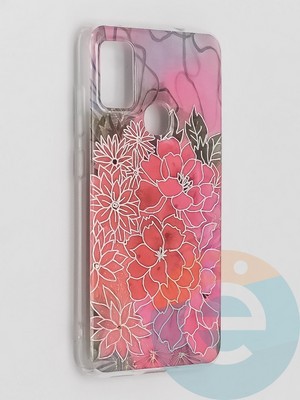 Накладка комбинированная Flowers с силиконовой окантовкой для Samsung Galaxy M51 вид4 - фото 41792