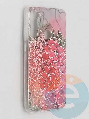 Накладка комбинированная Flowers с силиконовой окантовкой для Xiaomi Redmi Note 8T вид4 - фото 41812