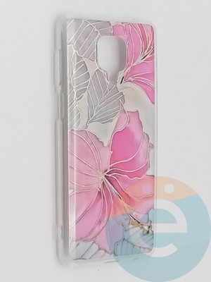 Накладка комбинированная Flowers с силиконовой окантовкой для Xiaomi Redmi Note 9 Pro/Note 9S/Note 9 Pro Max вид1 - фото 41818