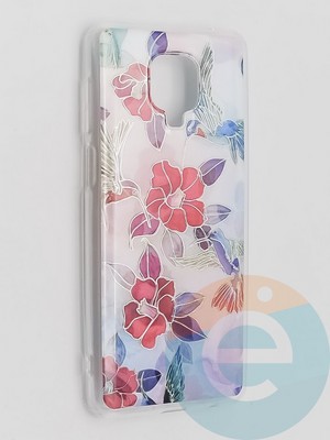 Накладка комбинированная Flowers с силиконовой окантовкой для Xiaomi Redmi Note 9 Pro/Note 9S/Note 9 Pro Max вид10 - фото 41819