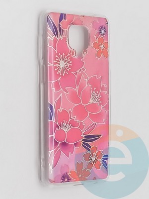 Накладка комбинированная Flowers с силиконовой окантовкой для Xiaomi Redmi Note 9 Pro/Note 9S/Note 9 Pro Max вид2 - фото 41820