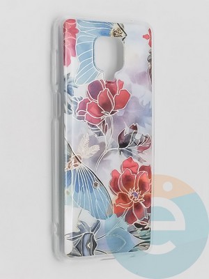 Накладка комбинированная Flowers с силиконовой окантовкой для Xiaomi Redmi Note 9 Pro/Note 9S/Note 9 Pro Max вид3 - фото 41821