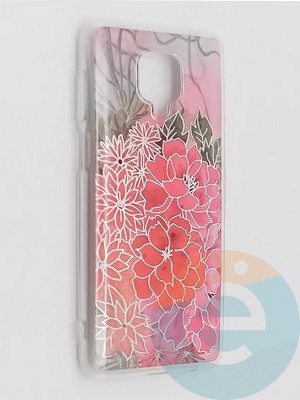 Накладка комбинированная Flowers с силиконовой окантовкой для Xiaomi Redmi Note 9 Pro/Note 9S/Note 9 Pro Max вид4 - фото 41822
