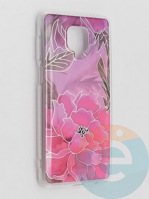 Накладка комбинированная Flowers с силиконовой окантовкой для Xiaomi Redmi Note 9 Pro/Note 9S/Note 9 Pro Max вид5 - фото 41823