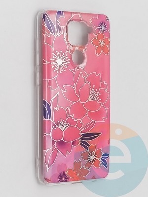 Накладка комбинированная Flowers с силиконовой окантовкой для Xiaomi Redmi Note 9 вид2 - фото 41830