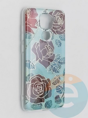 Накладка комбинированная Flowers с силиконовой окантовкой для Xiaomi Redmi Note 9 вид6 - фото 41834