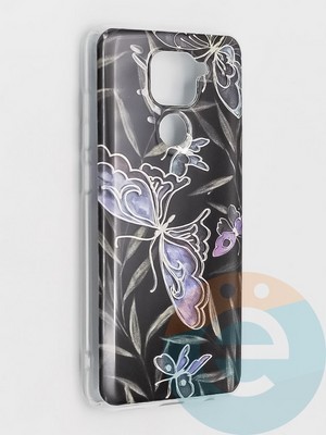 Накладка комбинированная Flowers с силиконовой окантовкой для Xiaomi Redmi Note 9 вид8 - фото 41836