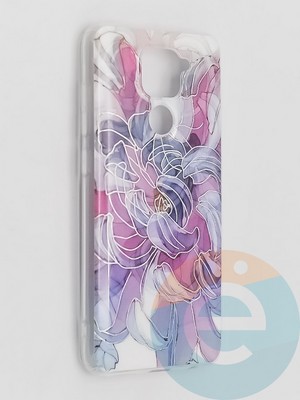 Накладка комбинированная Flowers с силиконовой окантовкой для Xiaomi Redmi Note 9 вид9 - фото 41837