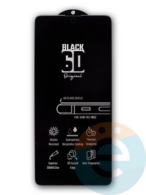Защитное стекло 6D с полной проклейкой на Samsung Galaxy M62/F62 черное - фото 41845