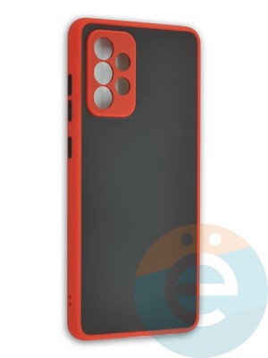 Накладка пластиковая с силиконовой окантовкой с защищенной камерой для Samsung Galaxy A72 красная - фото 41923